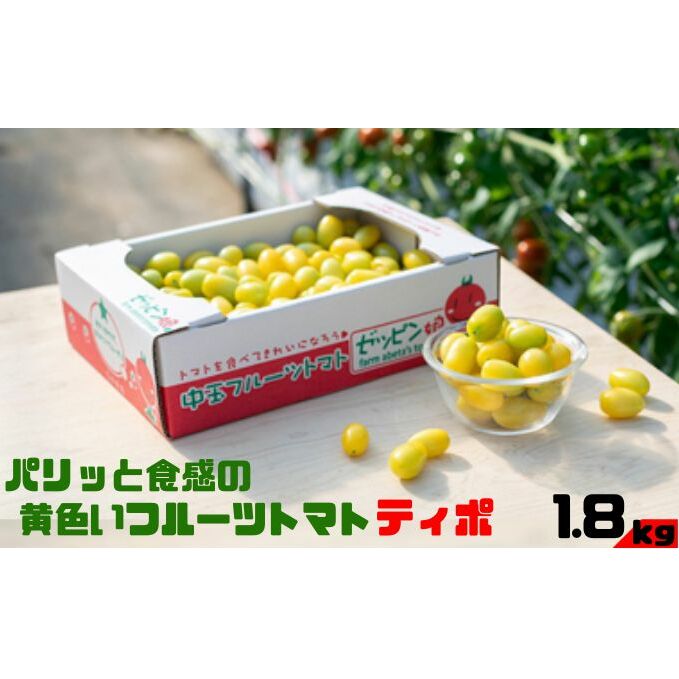 パリッと食感の黄色いフルーツトマト「ティポ」1.8kg(1箱)ジャム さっぱり 黄色い トマト