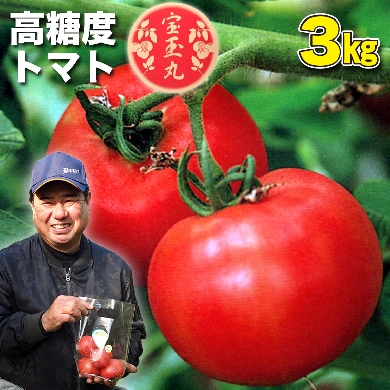 [朝どり直送]高糖度トマト「宝玉丸」3kg
