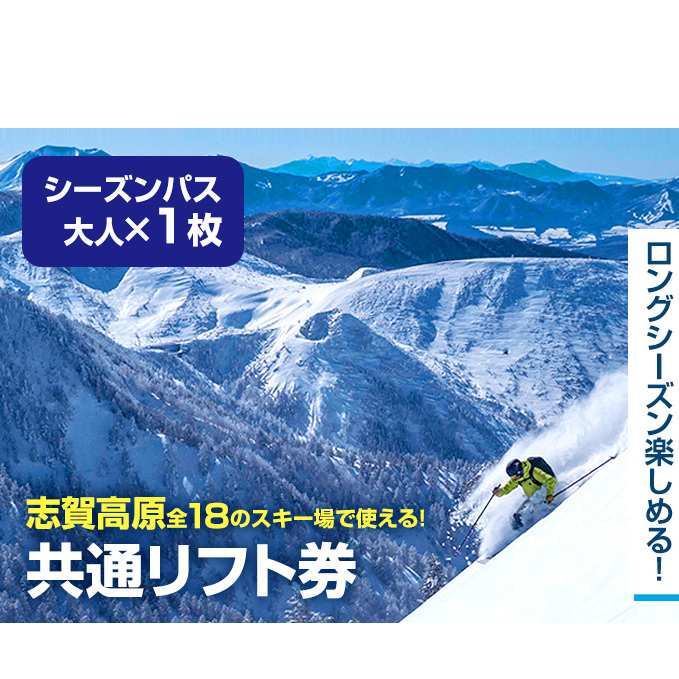 ではよろしくお願いします志賀高原 全山 リフト券 大人 １枚 - スキー場