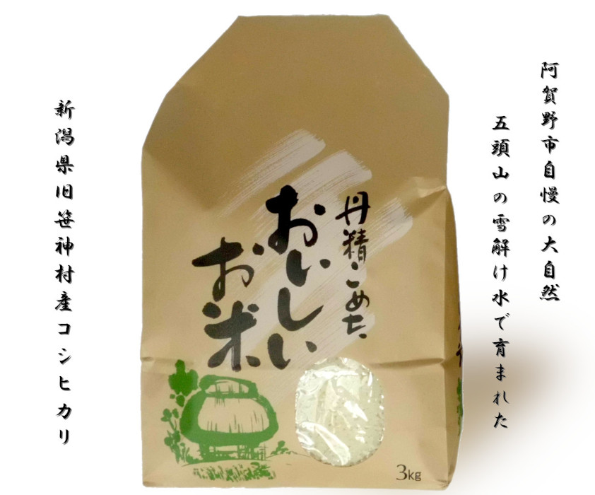 旧笹神村産コシヒカリ 白米3kg 1Q05007