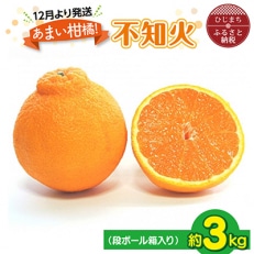 [12月より発送]あまい柑橘!不知火 3kg(7・8玉または10・12玉)段ボール箱入り