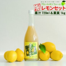 愛媛 ブルーレモンファームのレモン果汁1本とレモン約1kg