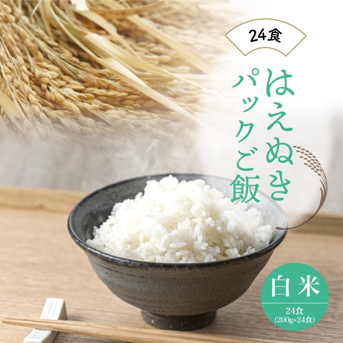 鮭川村自慢のお米!はえぬき パックご飯 24食(200g×24食入)
