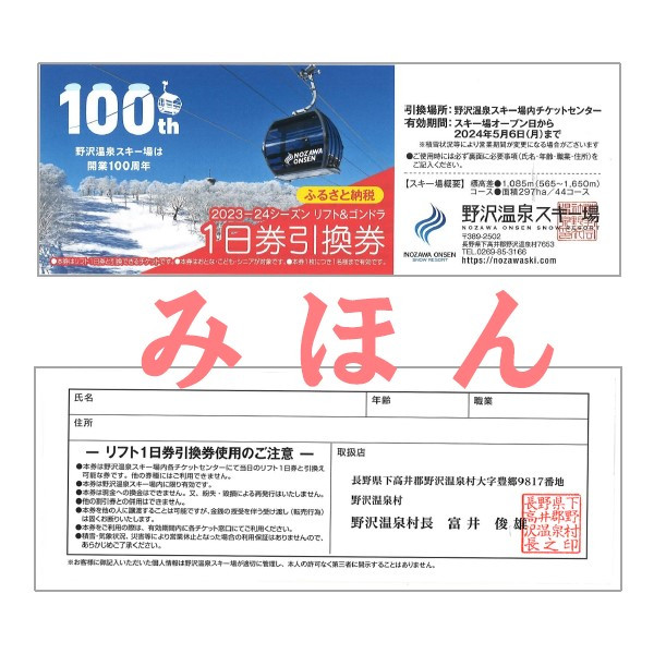 日本に 野沢温泉スキー場 リフトu0026ゴンドラ券 ペア バラ可 - 施設利用券